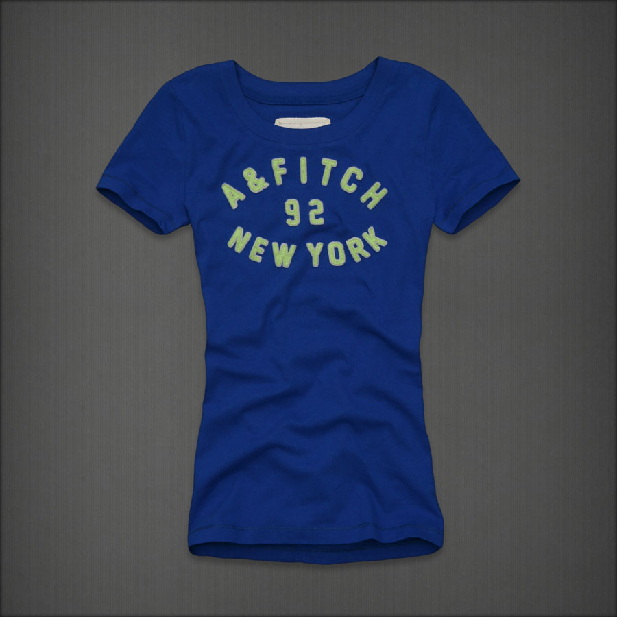 Abercrombie Fitch Mujeres De Cuello Redondo Corto Remera AF8281